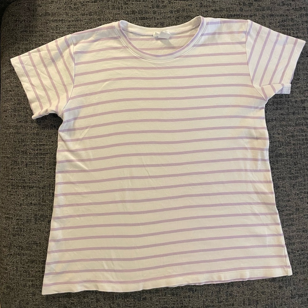 LAKE Purple and White Striped Pajama Top Size XS